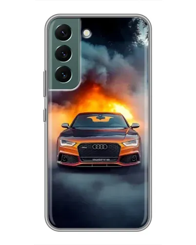 Чехол для Samsung Galaxy S22 Plus с картинкой «Audi в огненном дыму»