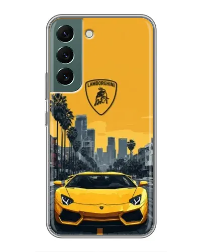 Чехол для Samsung Galaxy S22 Plus с картинкой «Желтый Lamborghini город» Чехол для Samsung Galaxy S22 Plus с картинкой «Желтый Lamborghini город»