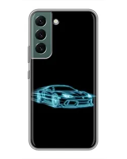 Чехол для Samsung Galaxy S22 Plus с картинкой «Неоновый контур Lamborghini»