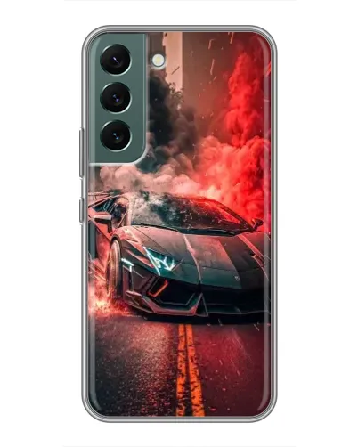 Чехол для Samsung Galaxy S22 Plus с картинкой «Lamborghini красный дым» Чехол для Samsung Galaxy S22 Plus с картинкой «Lamborghini красный дым»