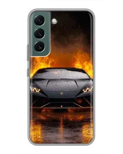Чехол для Samsung Galaxy S22 Plus с картинкой «Lamborghini в огне»