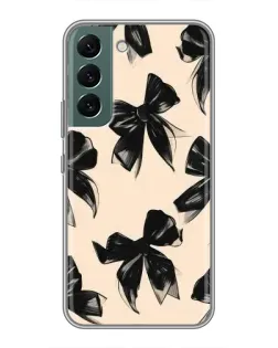 Чехол для Samsung Galaxy S22 Plus с картинкой «Паттерн черные банты»