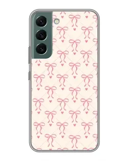 Чехол для Samsung Galaxy S22 Plus с картинкой «Розовые бантики Coquette»