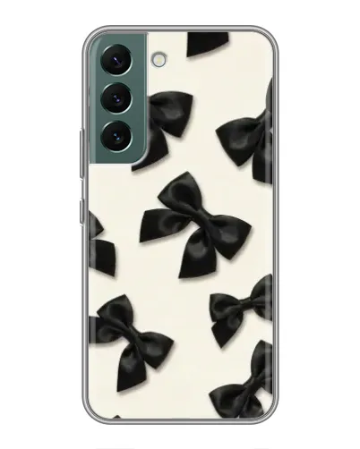 Чехол для Samsung Galaxy S22 Plus с картинкой «Черные бантики»