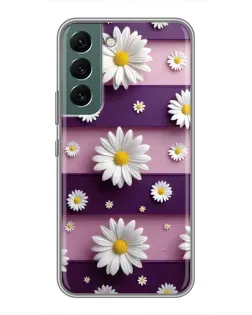 Чехол для Samsung Galaxy S22 Plus с картинкой «Ромашки на фиолетовом»