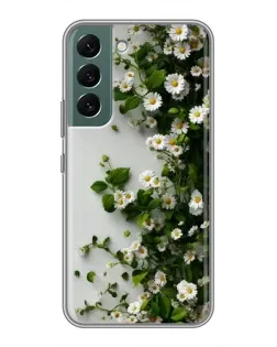 Чехол для Samsung Galaxy S22 Plus с картинкой «Ветка мелких белых цветов»