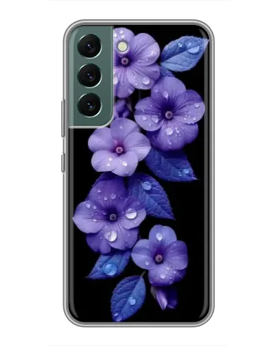 Чехол для Samsung Galaxy S22 Plus с картинкой «Фиолетовые цветы с росою»