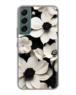 Чехол для Samsung Galaxy S22 Plus с картинкой «Объемные белые цветы»