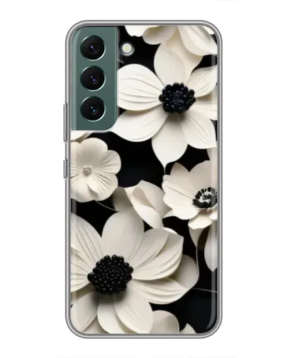 Чехол для Samsung Galaxy S22 Plus с картинкой «Объемные белые цветы»