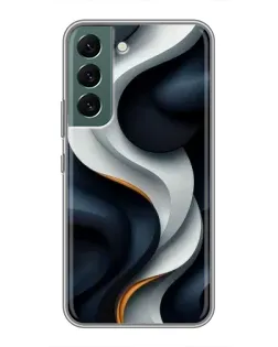 Чехол для Samsung Galaxy S22 Plus с картинкой «Объемные черно-белые ленты»