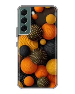 Чехол для Samsung Galaxy S22 Plus с картинкой «Объемные оранжевые сферы»