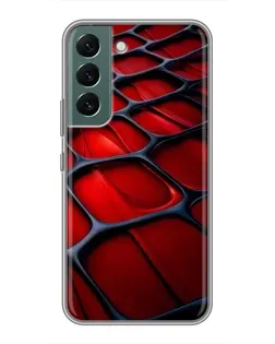 Чехол для Samsung Galaxy S22 Plus с картинкой «Красная глянцевая сетка»