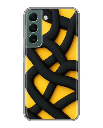 Чехол для Samsung Galaxy S22 Plus с картинкой «Черное желтое переплетение» Чехол для Samsung Galaxy S22 Plus с картинкой «Черное желтое переплетение»