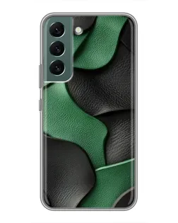 Чехол для Samsung Galaxy S22 Plus с картинкой «Зеленые кожаные волны»