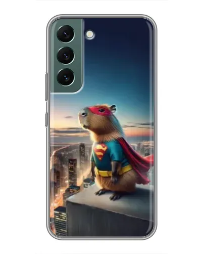 Чехол для Samsung Galaxy S22 Plus с картинкой «Капи-мен супергерой»