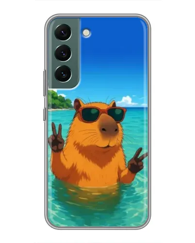 Чехол для Samsung Galaxy S22 Plus с картинкой «Морская капибара»