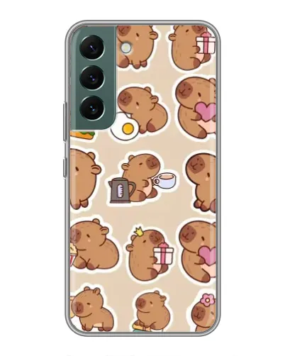 Чехол для Samsung Galaxy S22 Plus с картинкой «Капибары паттерн»