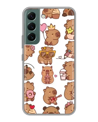 Чехол для Samsung Galaxy S22 Plus с картинкой «Стикерпак с капибарами»