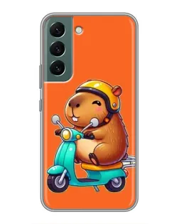 Чохол для Samsung Galaxy S22 Plus з картинкою «Капібара на скутері»