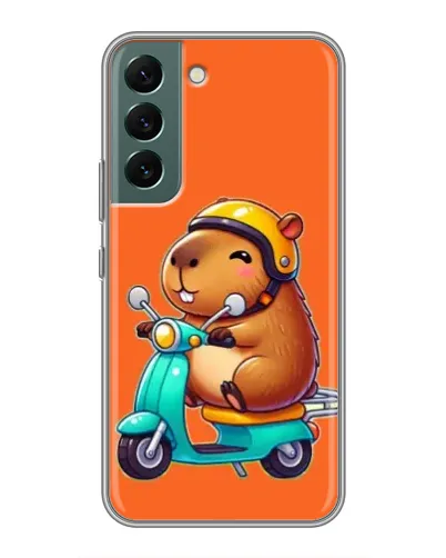 Чехол для Samsung Galaxy S22 Plus с картинкой «Капибара на скутере»