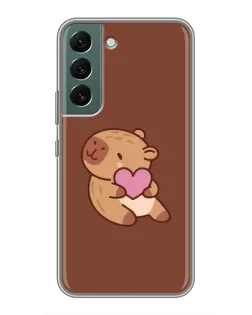 Чохол для Samsung Galaxy S22 Plus з картинкою «Капібара з серцем»