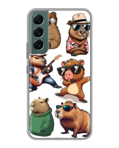 Чехол для Samsung Galaxy S22 Plus с картинкой «Крутые капибары музыканты»