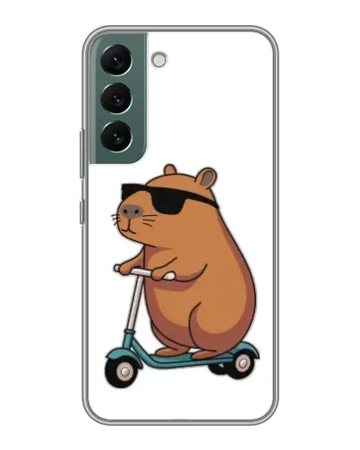 Чехол для Samsung Galaxy S22 Plus с картинкой «Капибара на самокате»