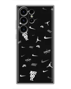 Чехол для Samsung Galaxy S22 Ultra с картинкой «Nike Black Pattern»