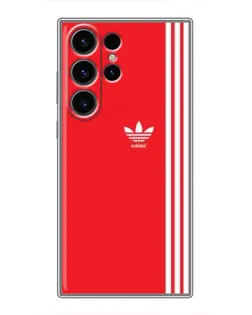Чехол для Samsung Galaxy S22 Ultra с картинкой «Красный минимализм Adidas»