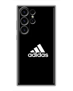 Чехол для Samsung Galaxy S22 Ultra с картинкой «Черная классика Adidas»