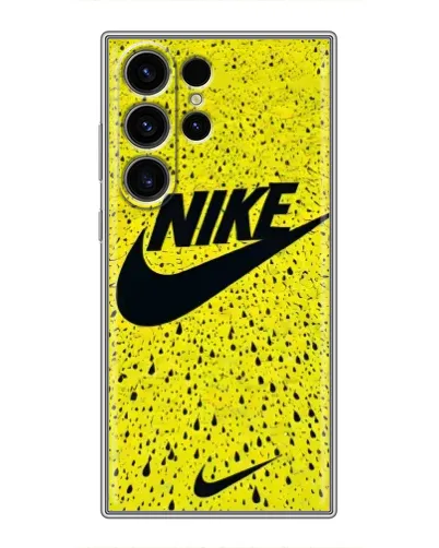 Чехол для Samsung Galaxy S22 Ultra с картинкой «Желтый текстурный Nike»