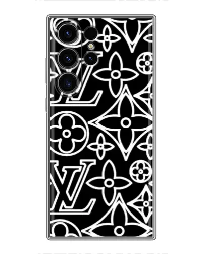 Чехол для Samsung Galaxy S22 Ultra с картинкой «Черно-белый узор LV»