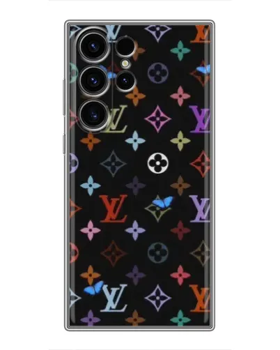 Чехол для Samsung Galaxy S22 Ultra с картинкой «Цветная монограмма LV»