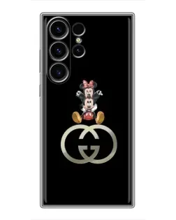 Чехол для Samsung Galaxy S22 Ultra с картинкой «Минни Маус на лого»