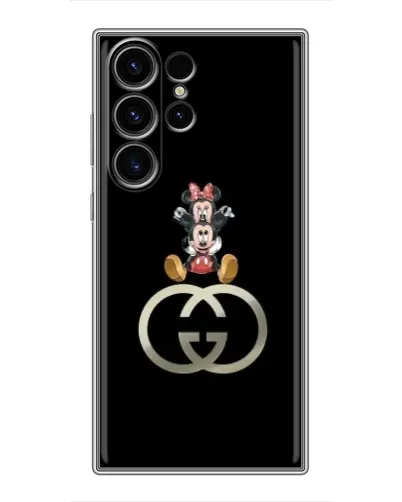 Чехол для Samsung Galaxy S22 Ultra с картинкой «Минни Маус на лого»