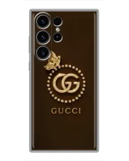Чехол для Samsung Galaxy S22 Ultra с картинкой «Gucci — золотая бабочка»