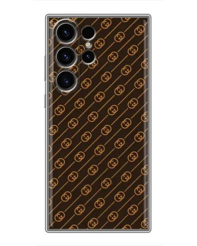 Чехол для Samsung Galaxy S22 Ultra с картинкой «Gucci — золотые диагонали»