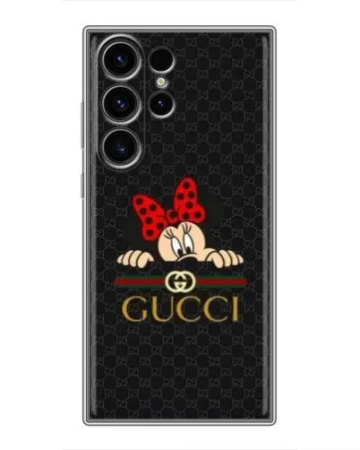Чехол для Samsung Galaxy S22 Ultra с картинкой «Минни Маус Gucci — черный»