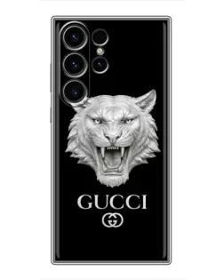 Чехол для Samsung Galaxy S22 Ultra с картинкой «Gucci — серебряный лев»