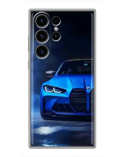 Чехол для Samsung Galaxy S22 Ultra с картинкой «Голубая BMW M4»
