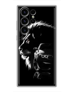 Чехол для Samsung Galaxy S22 Ultra с картинкой «BMW и лев»