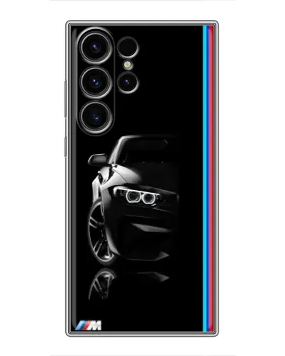 Чехол для Samsung Galaxy S22 Ultra с картинкой «Силуэт BMW в темноте»
