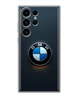 Чехол для Samsung Galaxy S22 Ultra с картинкой «Логотип BMW — минимализм»