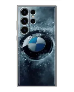 Чехол для Samsung Galaxy S22 Ultra с картинкой «Логотип BMW — лед»
