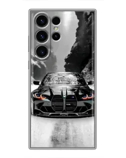 Чехол для Samsung Galaxy S22 Ultra с картинкой «BMW — акварельный дрифт»