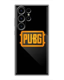 Чехол для Samsung Galaxy S22 Ultra с картинкой «PUBG — рамка лого»