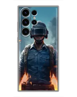 Чехол для Samsung Galaxy S22 Ultra с картинкой «PUBG — реалистичный герой»