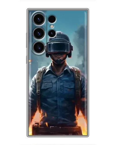 Чехол для Samsung Galaxy S22 Ultra с картинкой «PUBG — реалистичный герой»