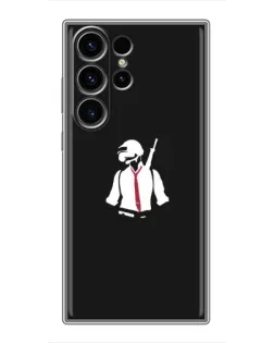 Чехол для Samsung Galaxy S22 Ultra с картинкой «PUBG — силуэт воина»