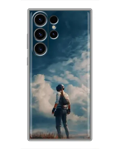 Чехол для Samsung Galaxy S22 Ultra с картинкой «Герой PUBG на скале»